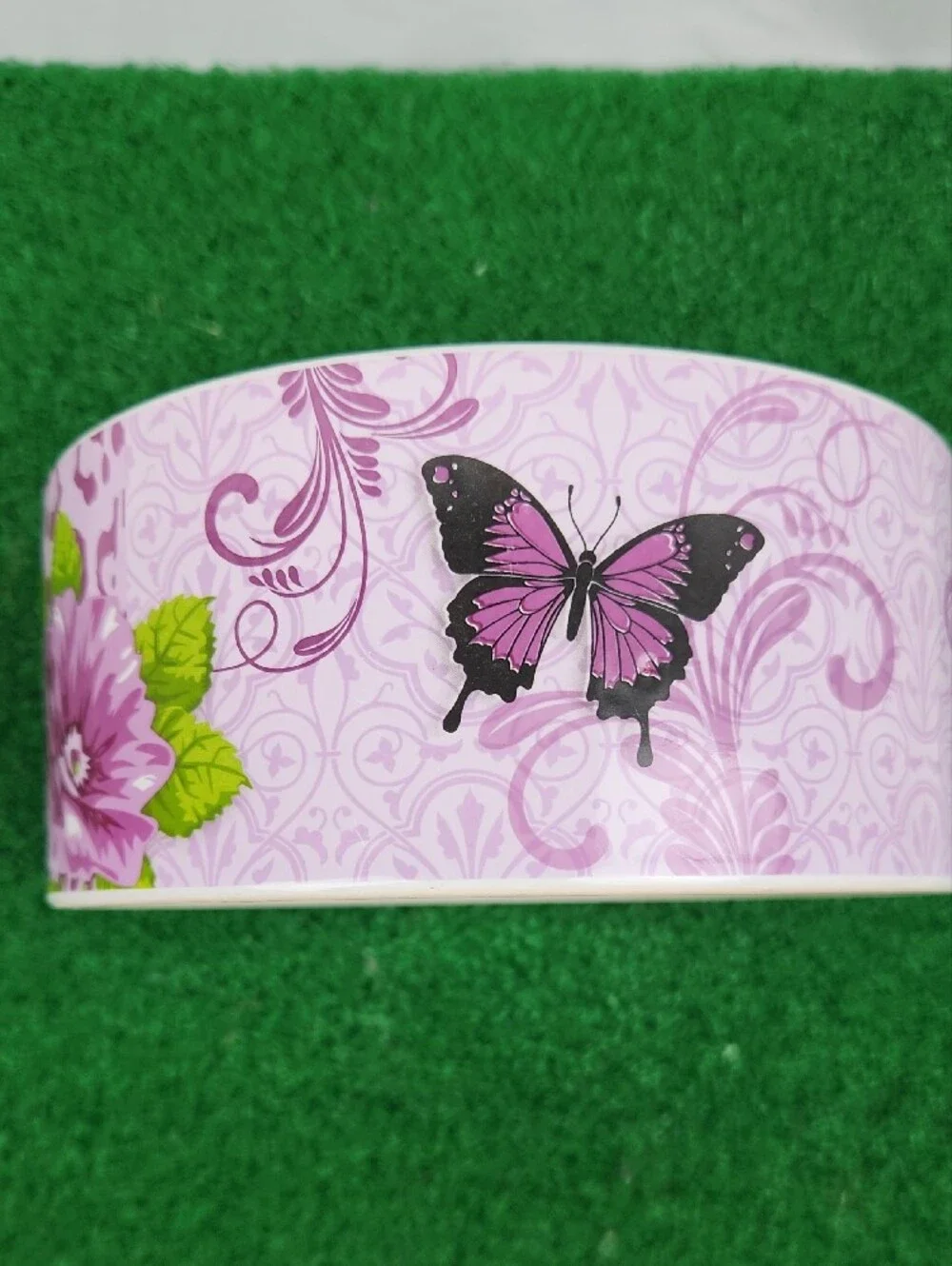 Debra Valencia Blue Harbor Ceramic Pet Bowl Purple Floral Lrg 6